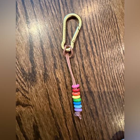 Adina Reyter Accessories - Multicolor Beaded Keychain with Gold Clip